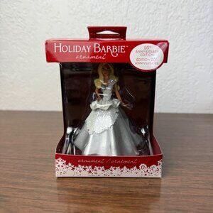 Mattel 25th Anniversary Edition Holiday Barbie Christmas Ornament 2013 OPEN BOX